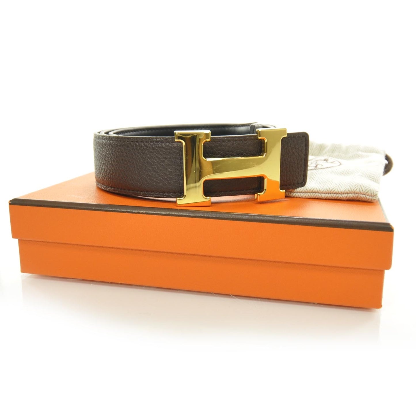 Leather Reversible H Belt 90