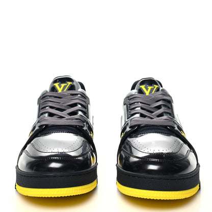Louis Vuitton Mix Materials Monogram Mens LV Trainer Sneakers 8.5 Black Yellow 2 of 8