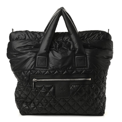 Chanel Nylon Quilted Large Coco Cocoon Tote Black 1 of 8