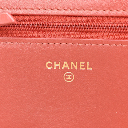 Chanel Lambskin Quilted Boy Wallet On Chain WOC Red 6 of 11