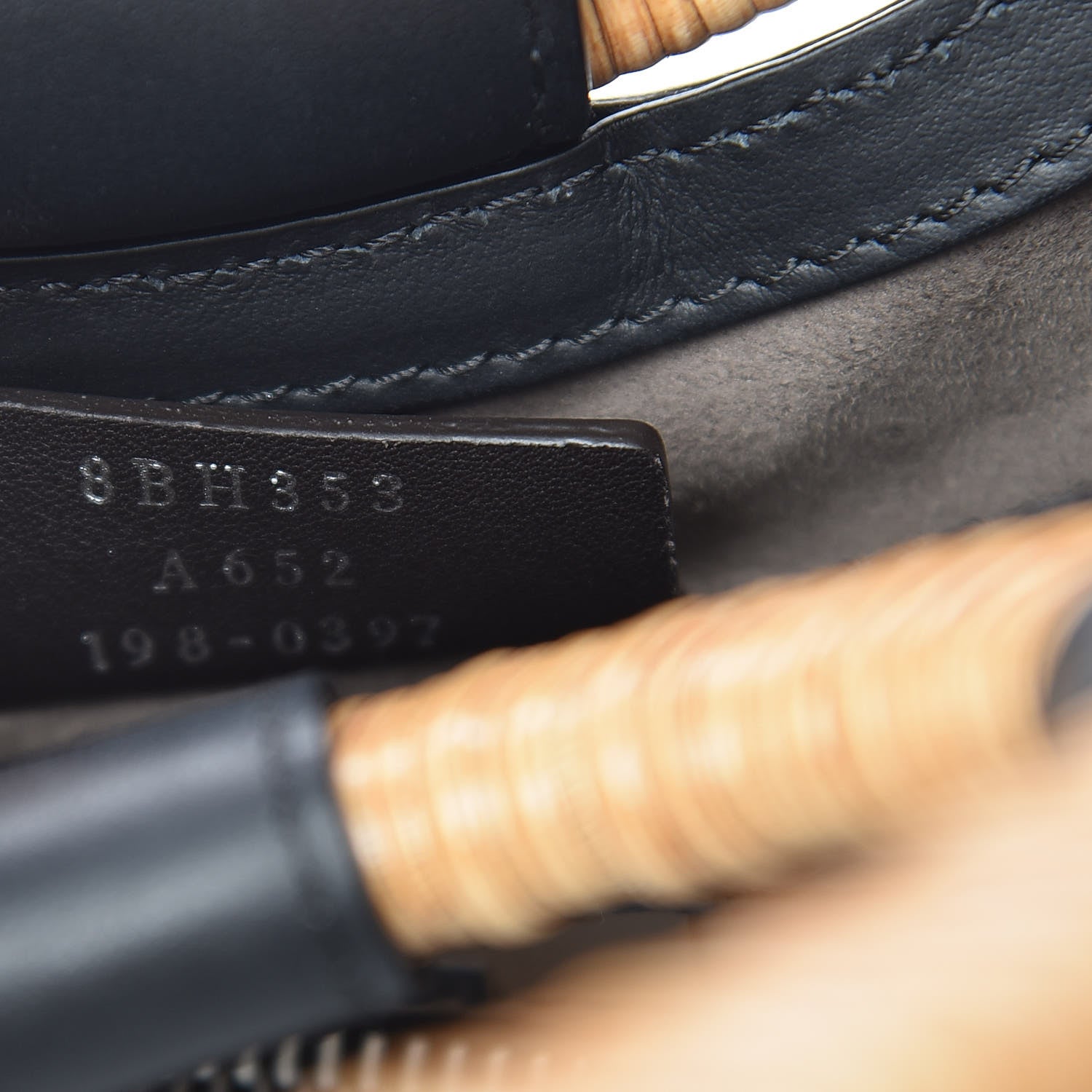 Fendi Vitello Century Wicker Bi-Color FF 1974 Embossed Small Runaway Shopper Tote Maya Black 7 of 11