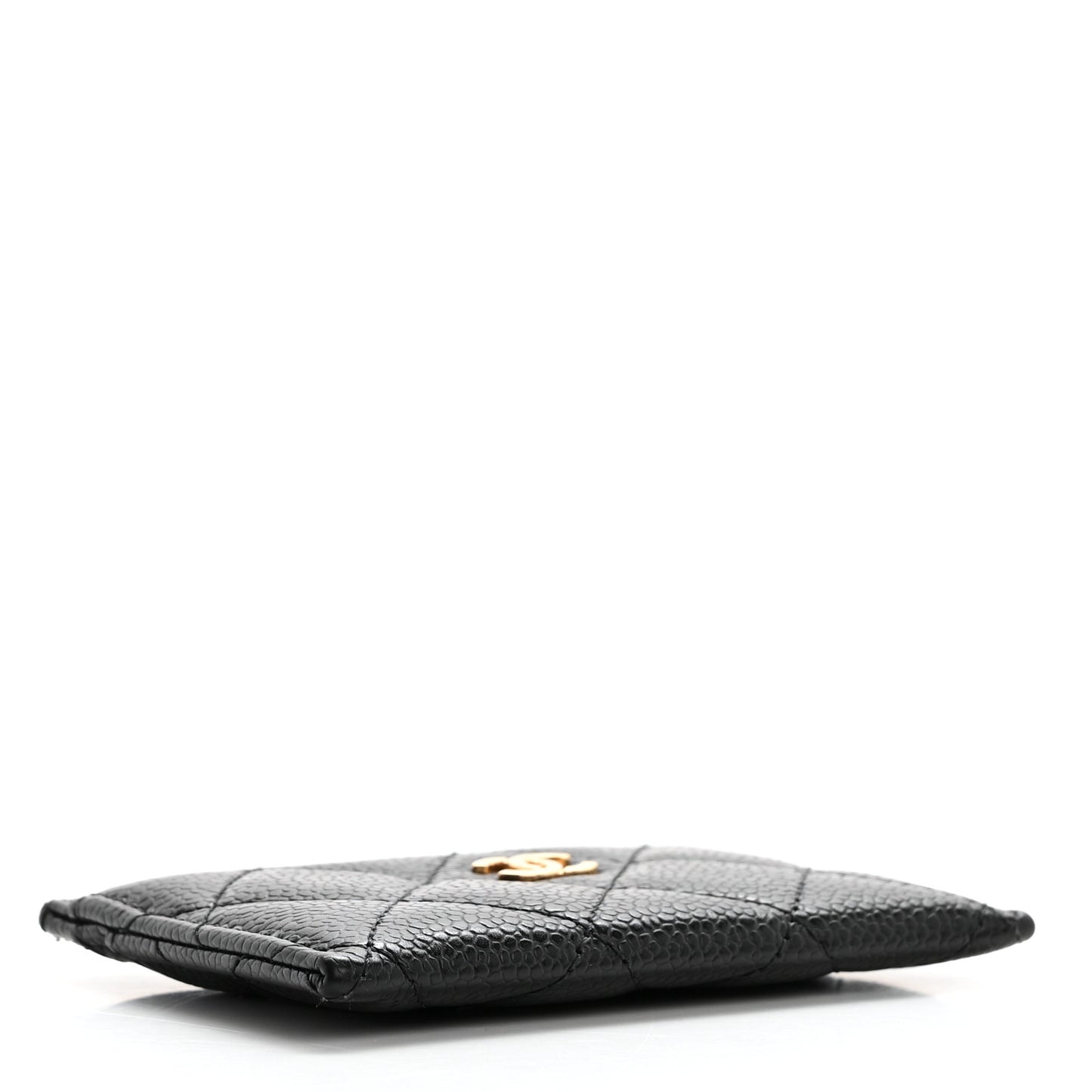 Caviar Quilted Card Holder Black