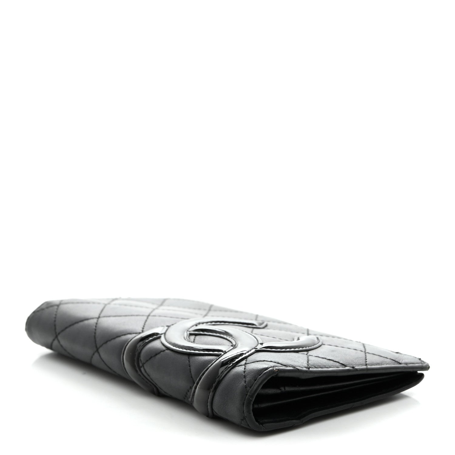 Chanel Calfskin Quilted Cambon Yen Wallet Black 4 of 9