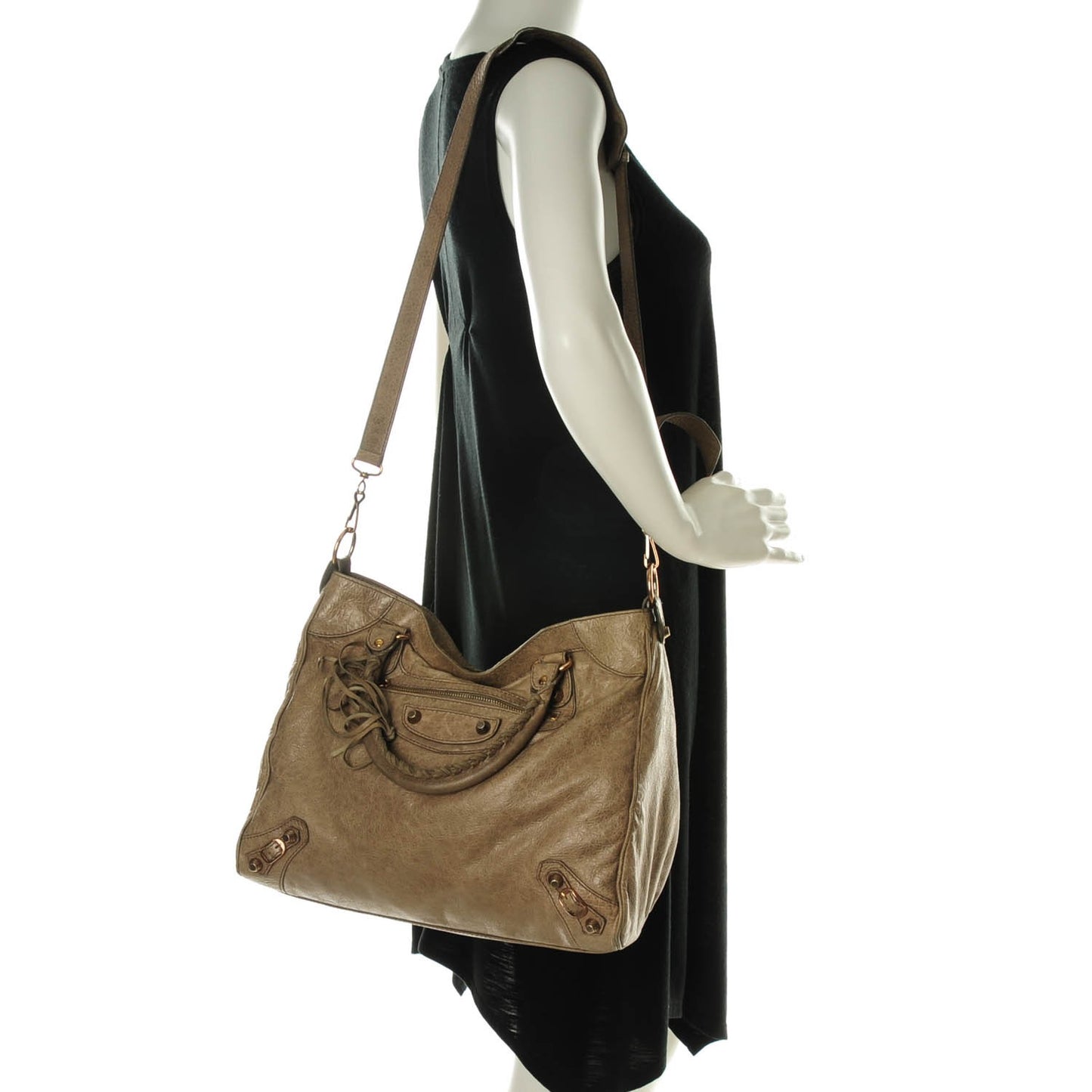 Agneau Giant 12 Rose Gold Hardware Velo Gris Poivre
