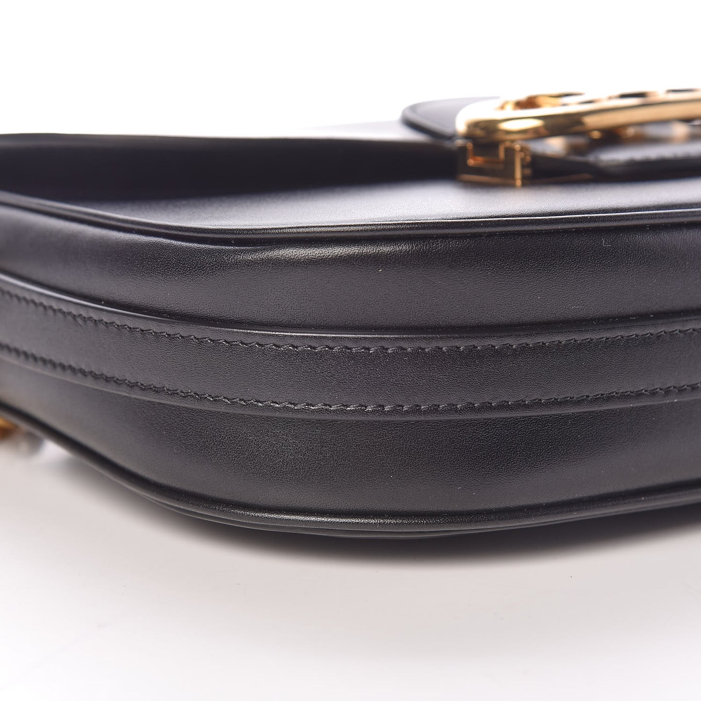 Shiny Calfskin Medium Chain Maillon Triomphe Black