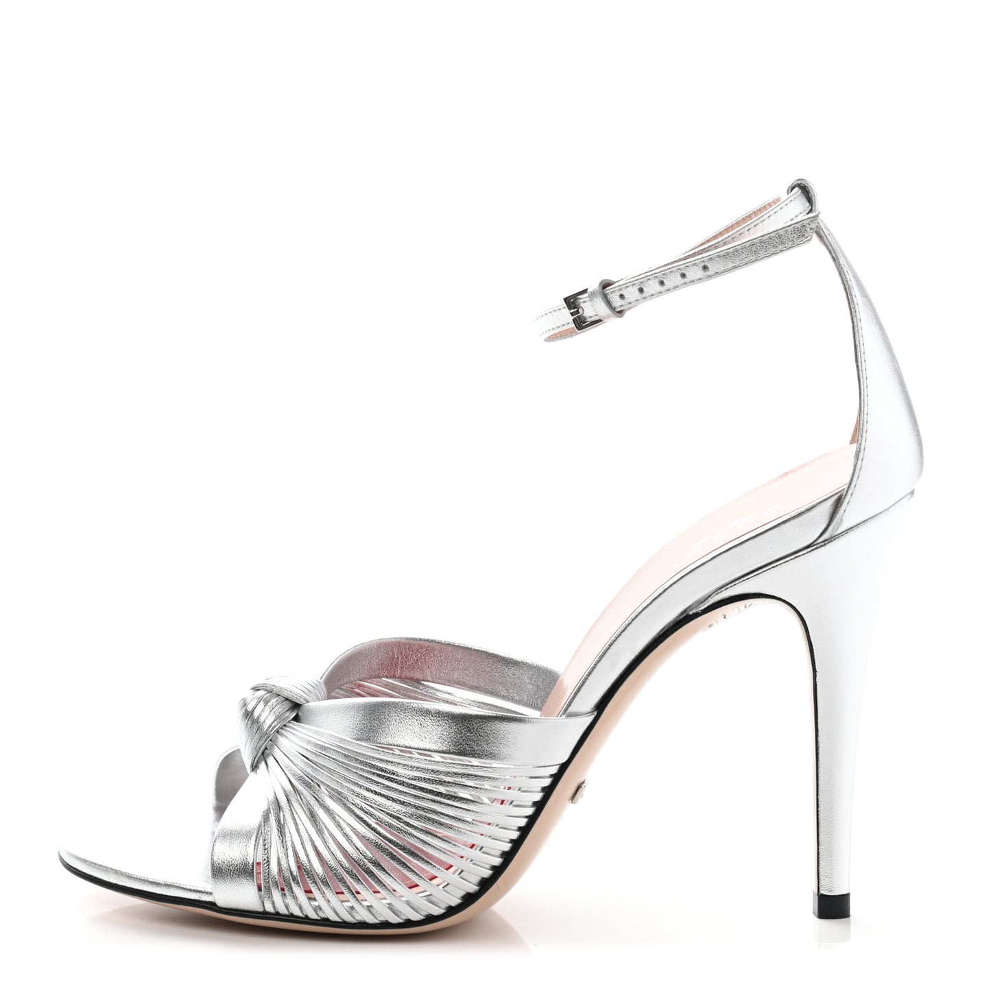 Metallic Nappa Allie Knot Sandals 39 Silver