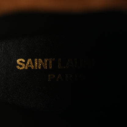 Saint Laurent Kid Scamosciato Liz 85 Wedge Booties 37.5 Dark Land 8 of 9
