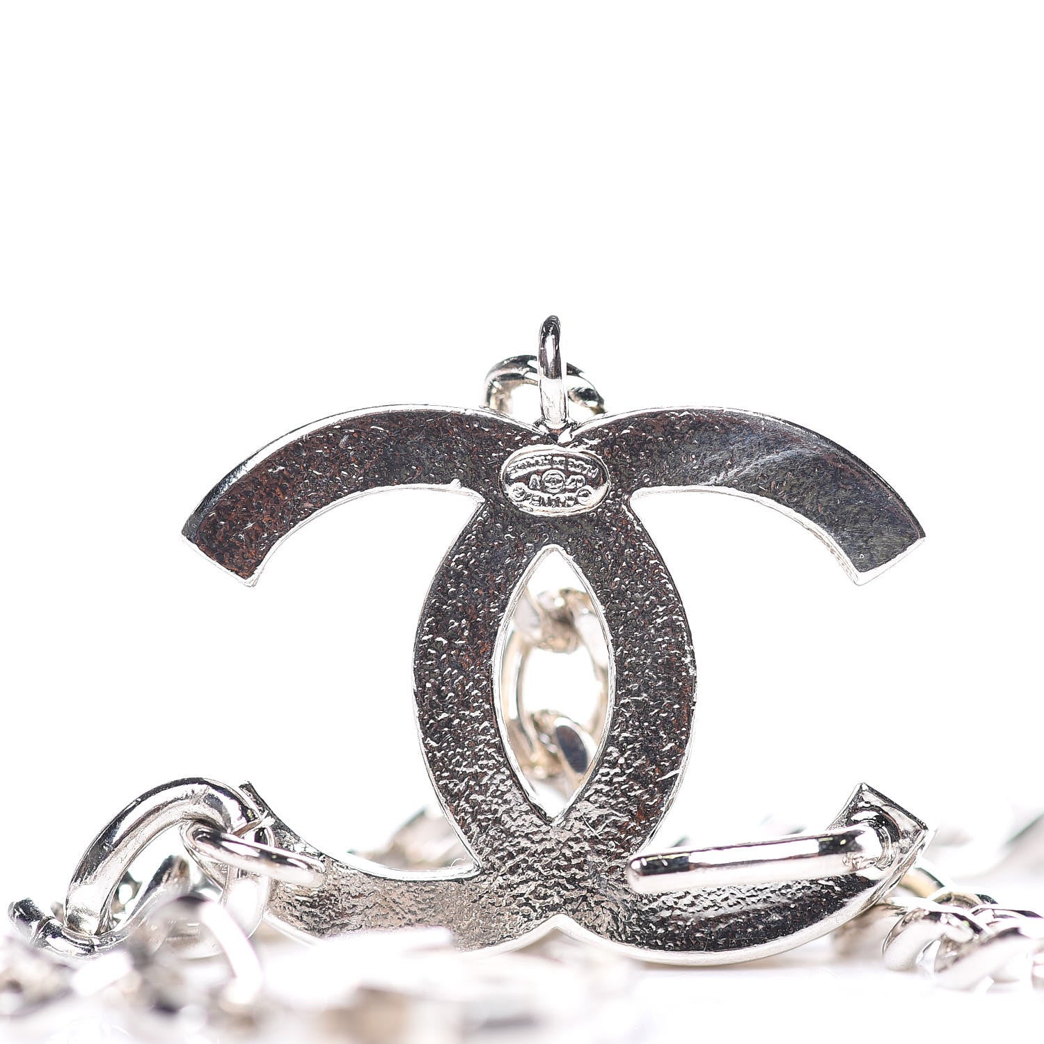 Chanel Enamel CC Ceinture Fantai Adjustable Belt Silver White 4 of 5