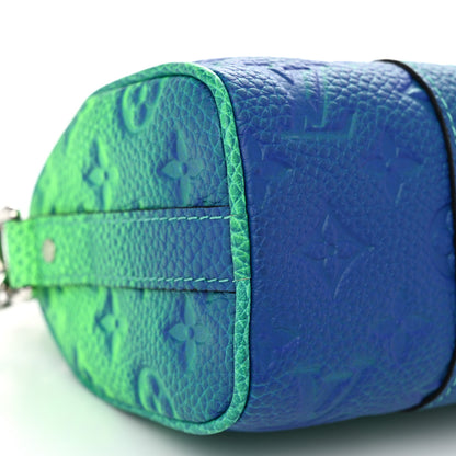 Louis Vuitton Taurillon Illusion Keepall XS Bleu Vert 8 of 9