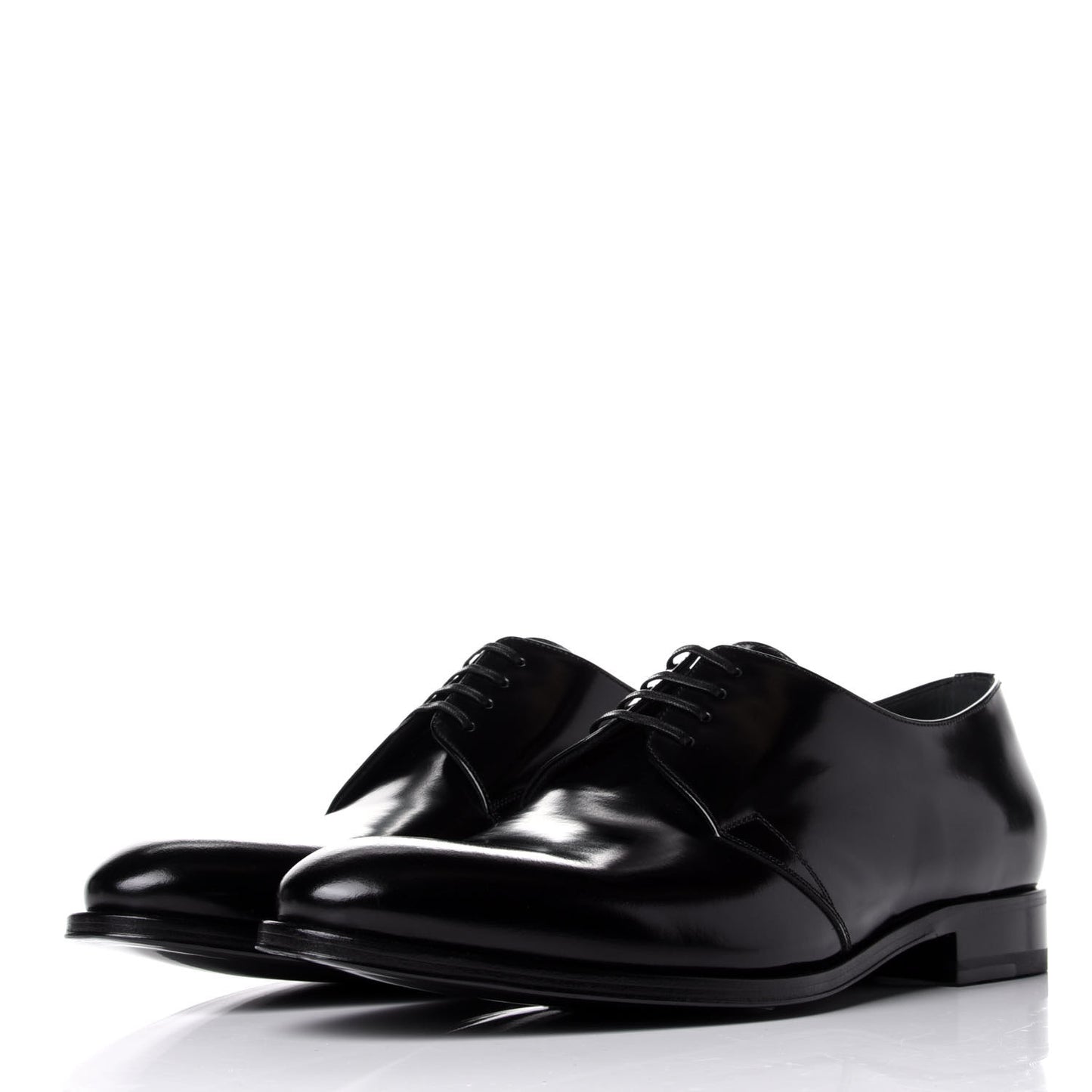Calfskin Mens Derby Shoes 41 Black
