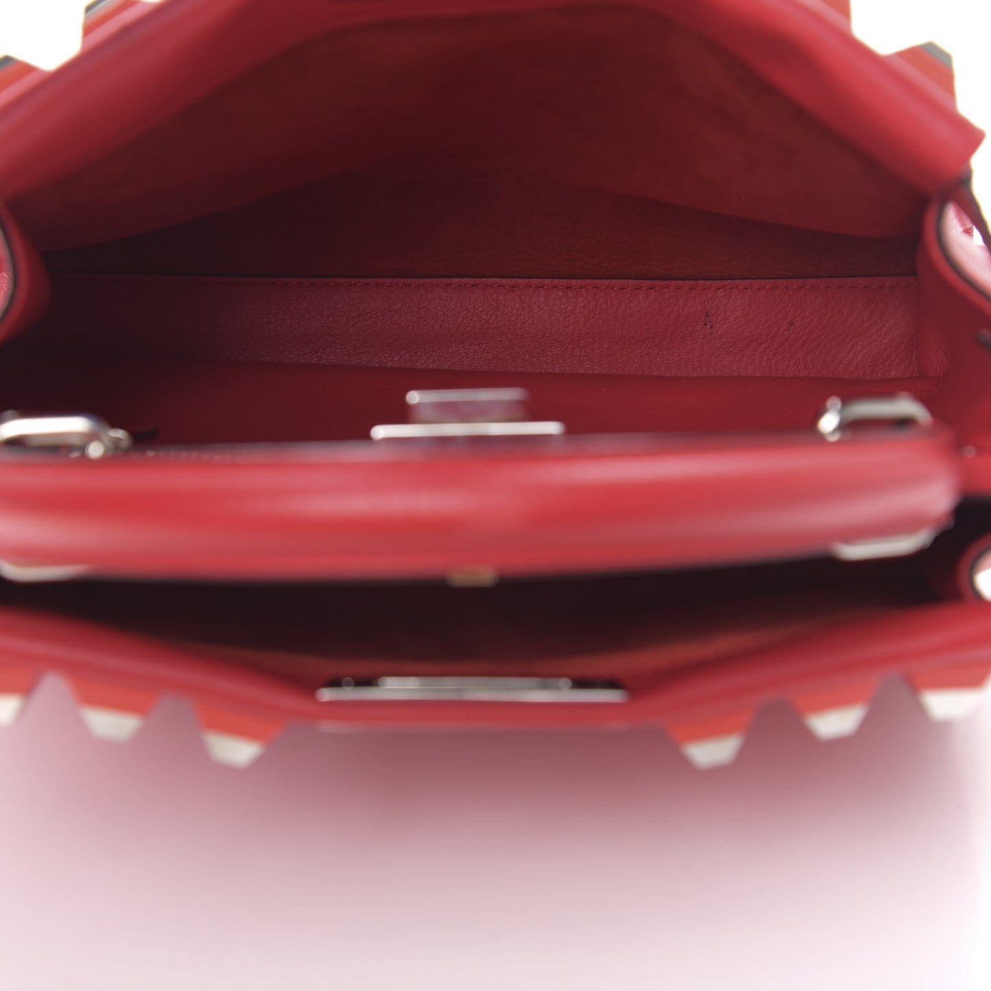 Vitello Seta Studded Medium Peekaboo Iconic Satchel Fiamma