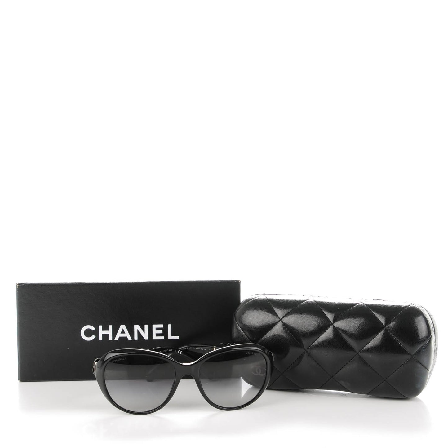 Lambskin Camellia CC Sunglasses 5316 Q Black