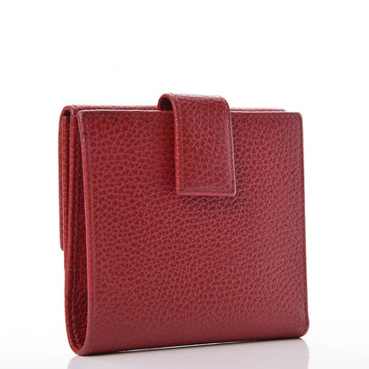 Gucci Dollar Calfskin Double G French Flap Wallet Hibiscus Red 3 of 11