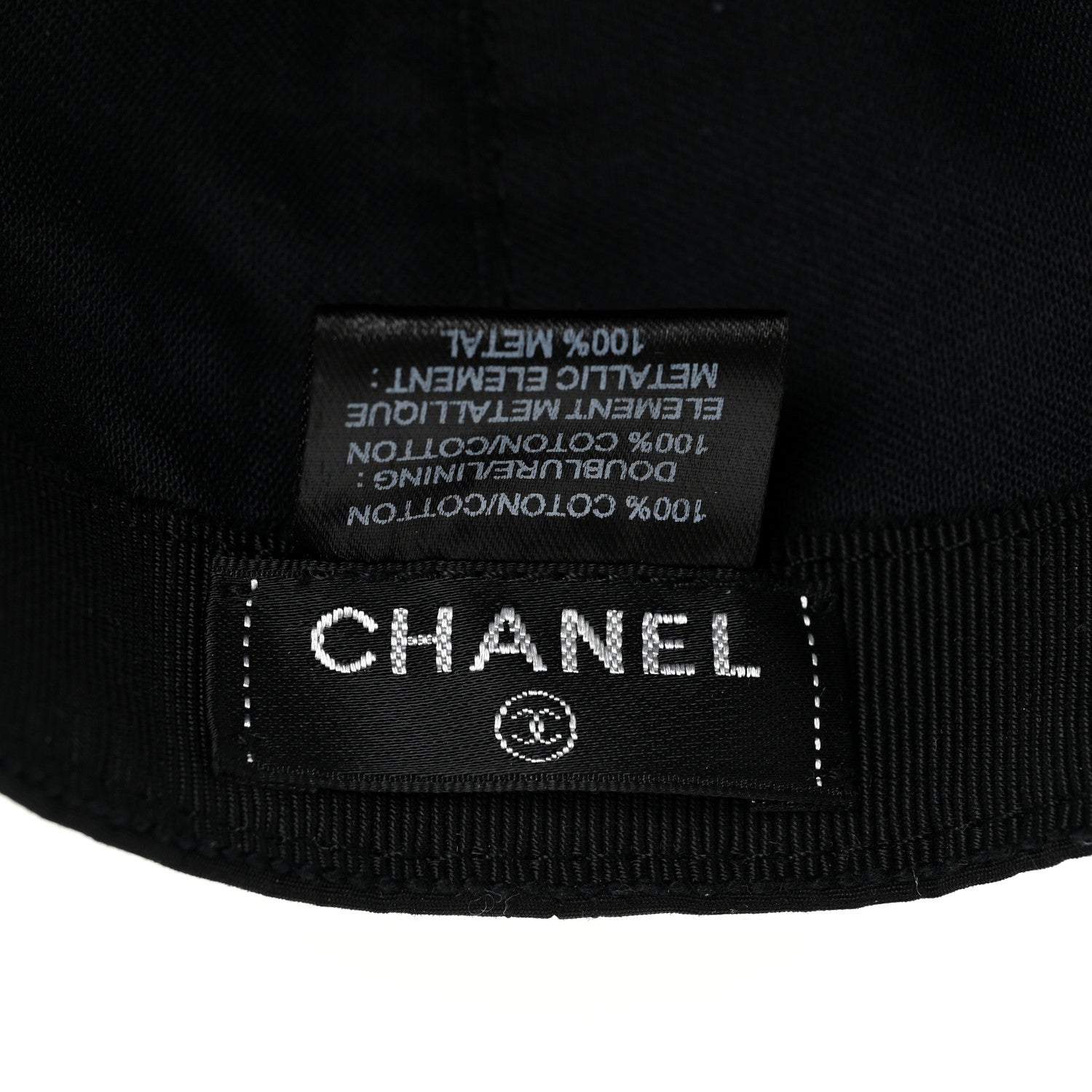 Chanel Cotton CC Cap Hat Black 10 of 10