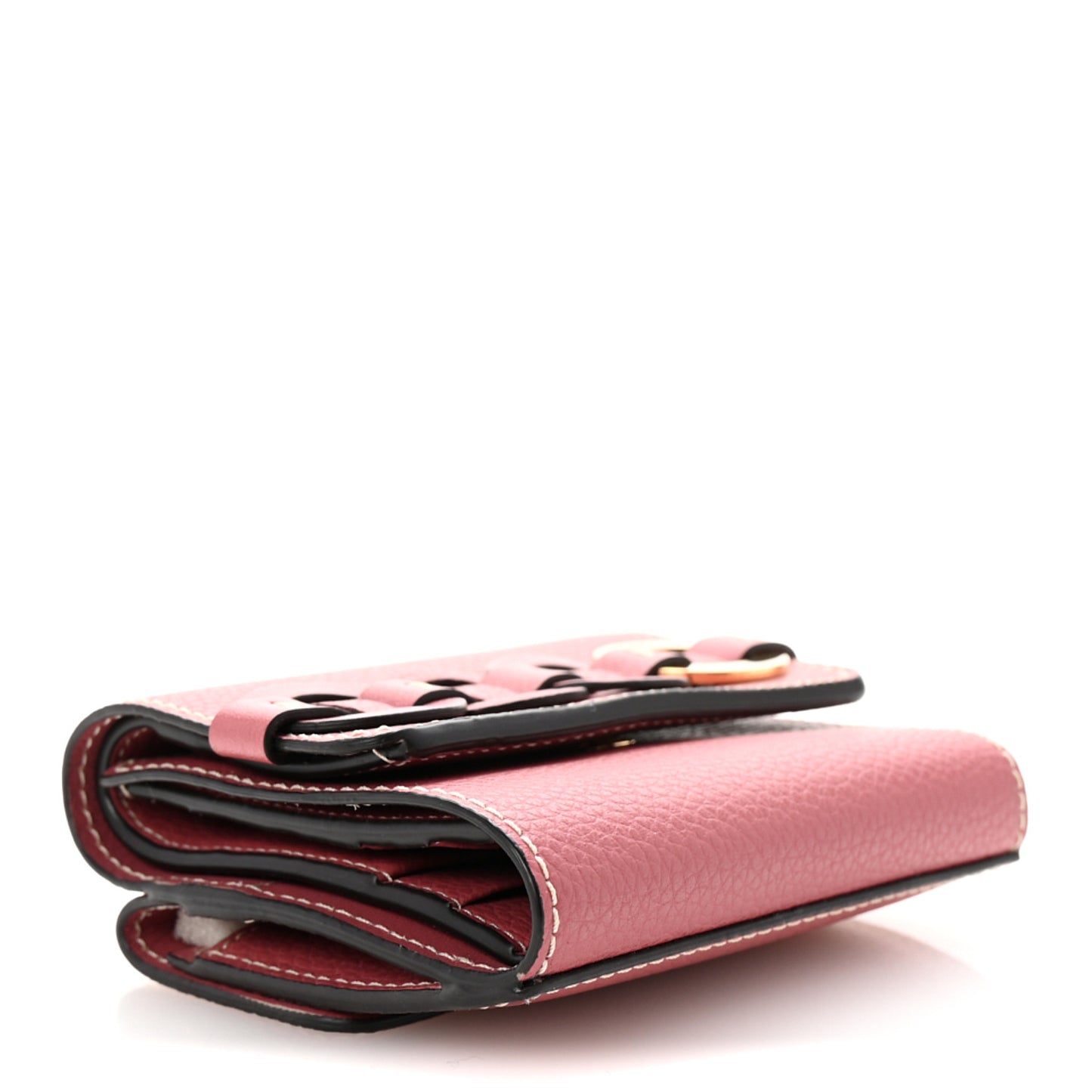 Grained Calfskin Small Darryl Trifold Wallet Faded Rose