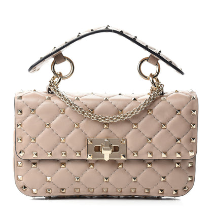 Valentino Garavani Nappa Small Rockstud Spike Shoulder Bag Poudre 1 of 10