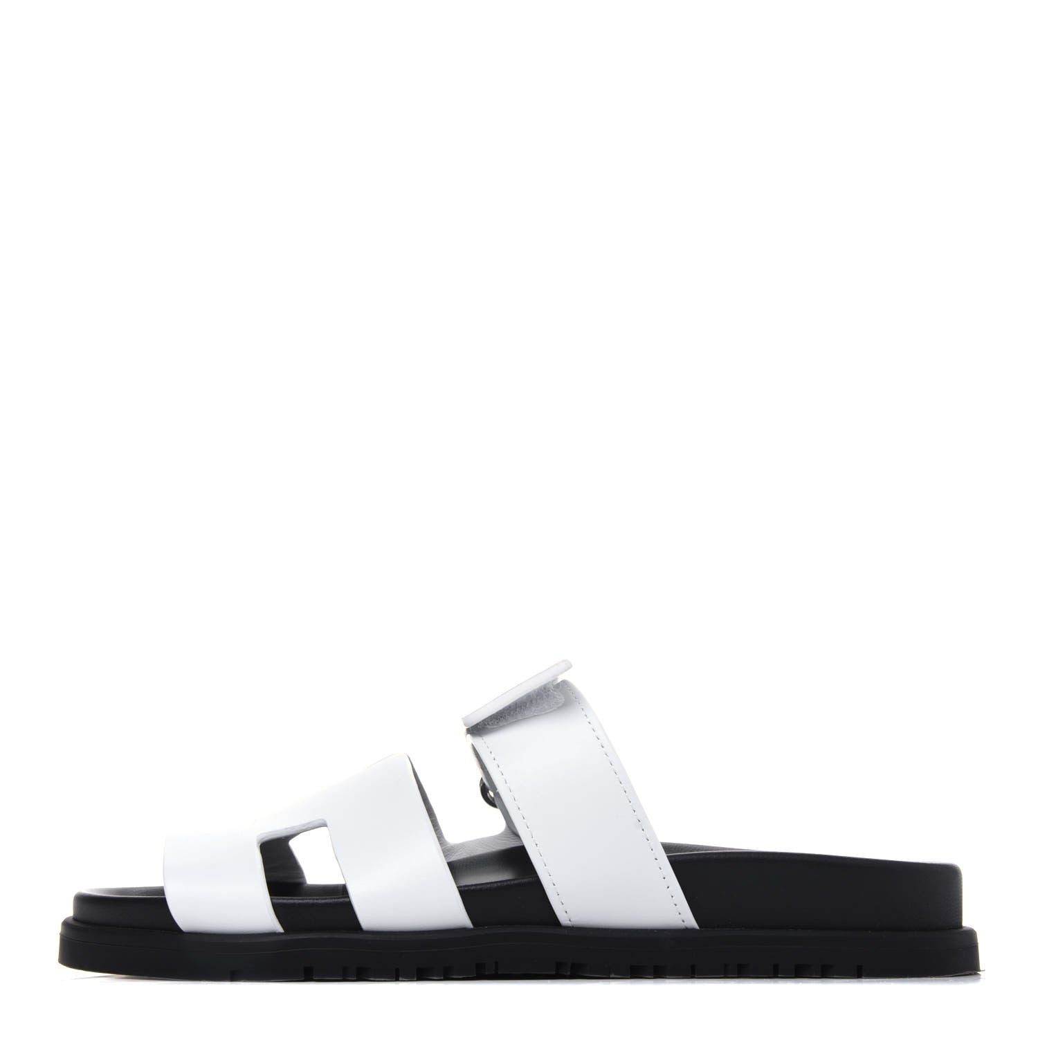 Hermes Calfskin Womens Chypre Sandals 37 White 1 of 9