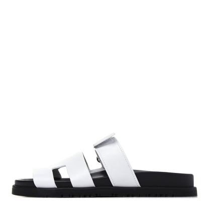 Hermes Calfskin Womens Chypre Sandals 37 White 1 of 9
