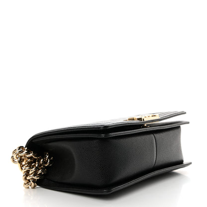 Chanel Caviar Chevron Quilted Medium Boy Flap Black 4 of 10