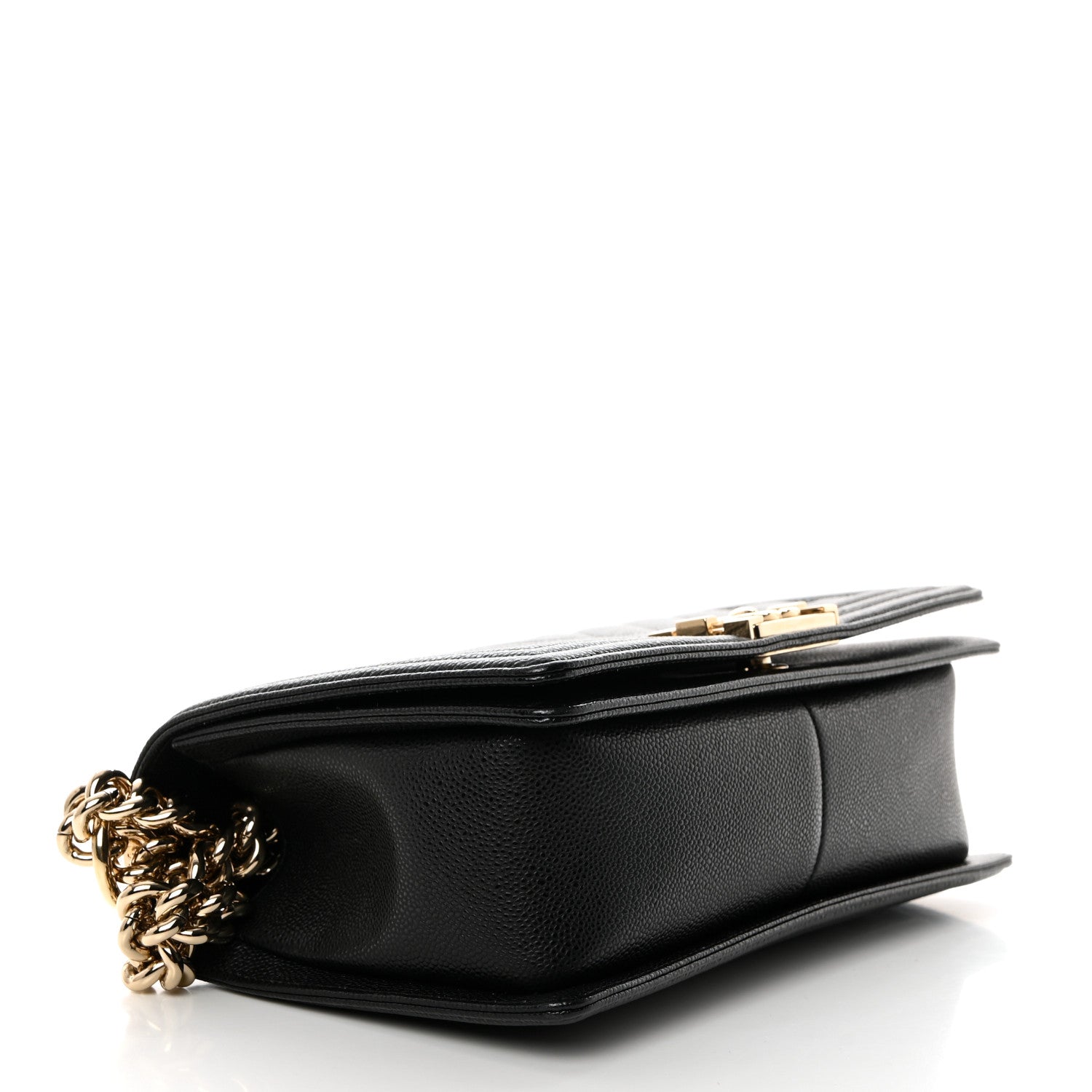 Chanel Caviar Chevron Quilted Medium Boy Flap Black 4 of 10