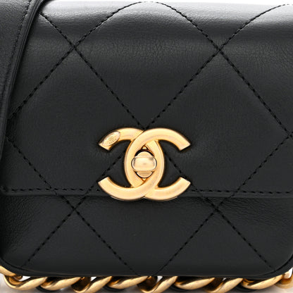 Chanel Calfskin Quilted Mini Framing Chain Bag Black 8 of 10