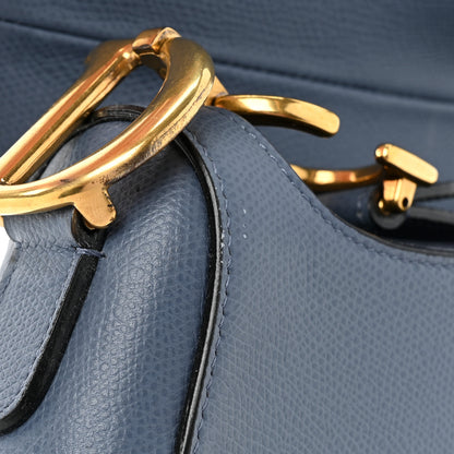 Christian Dior Grained Calfskin Saddle Bag Denim Blue 12 of 13