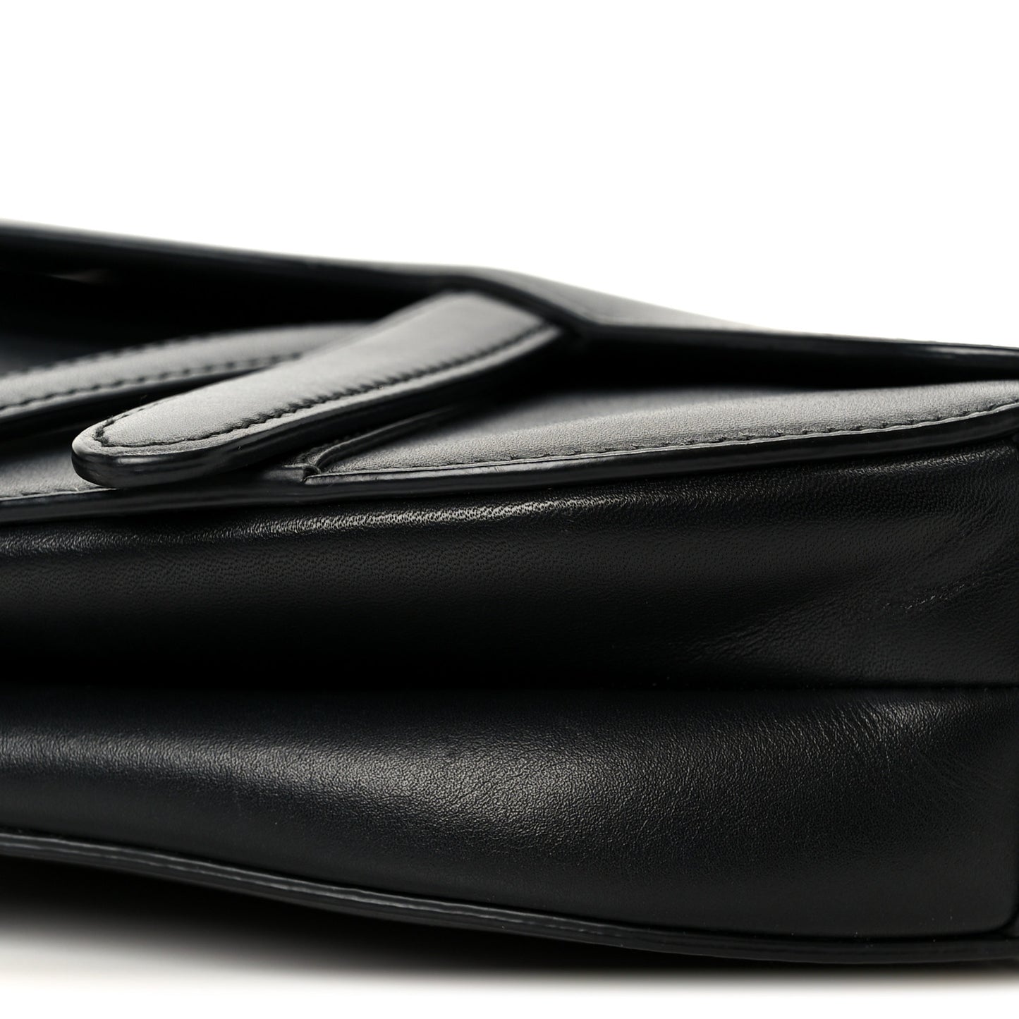 Supple Calfskin Mini Saddle Bag Black