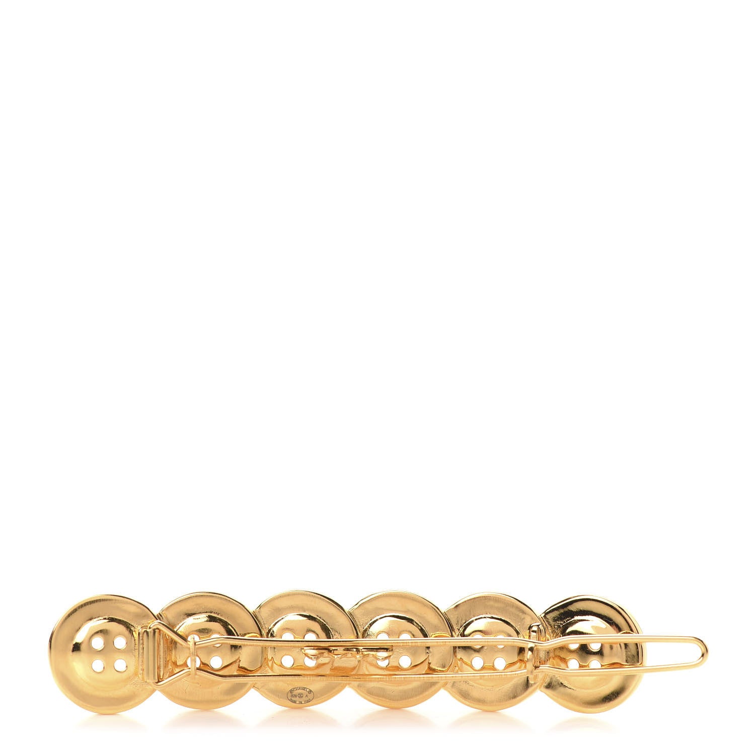Chanel Button Paris CC Hair Clip Barrette Gold 2 of 4