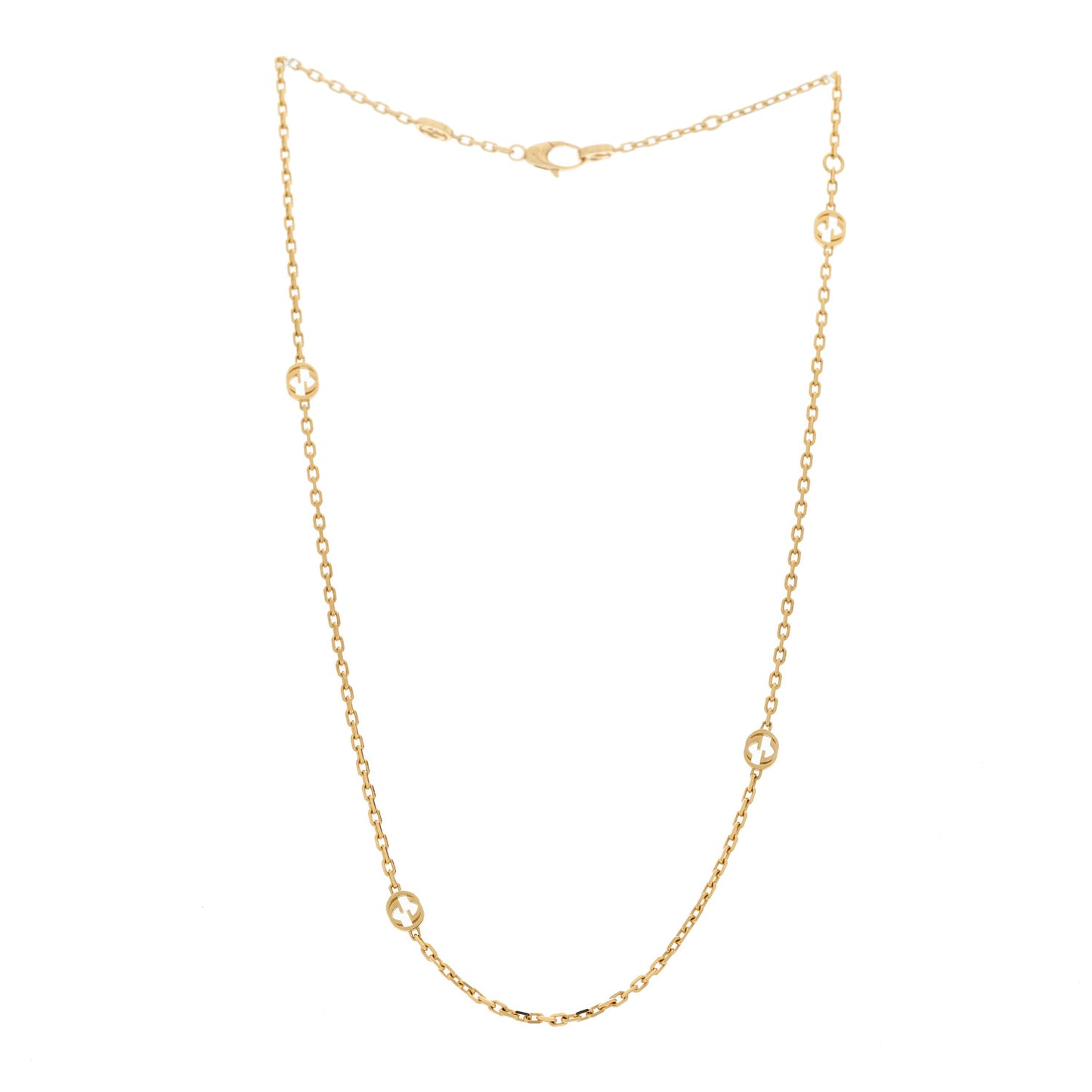 18K Yellow Gold Running GG Station Necklace