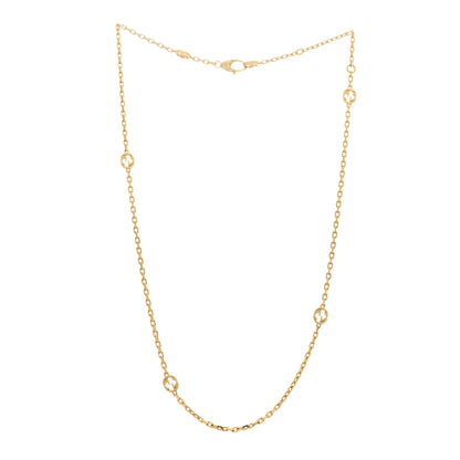 Gucci 18K Yellow Gold Running GG Station Necklace 3 of 6