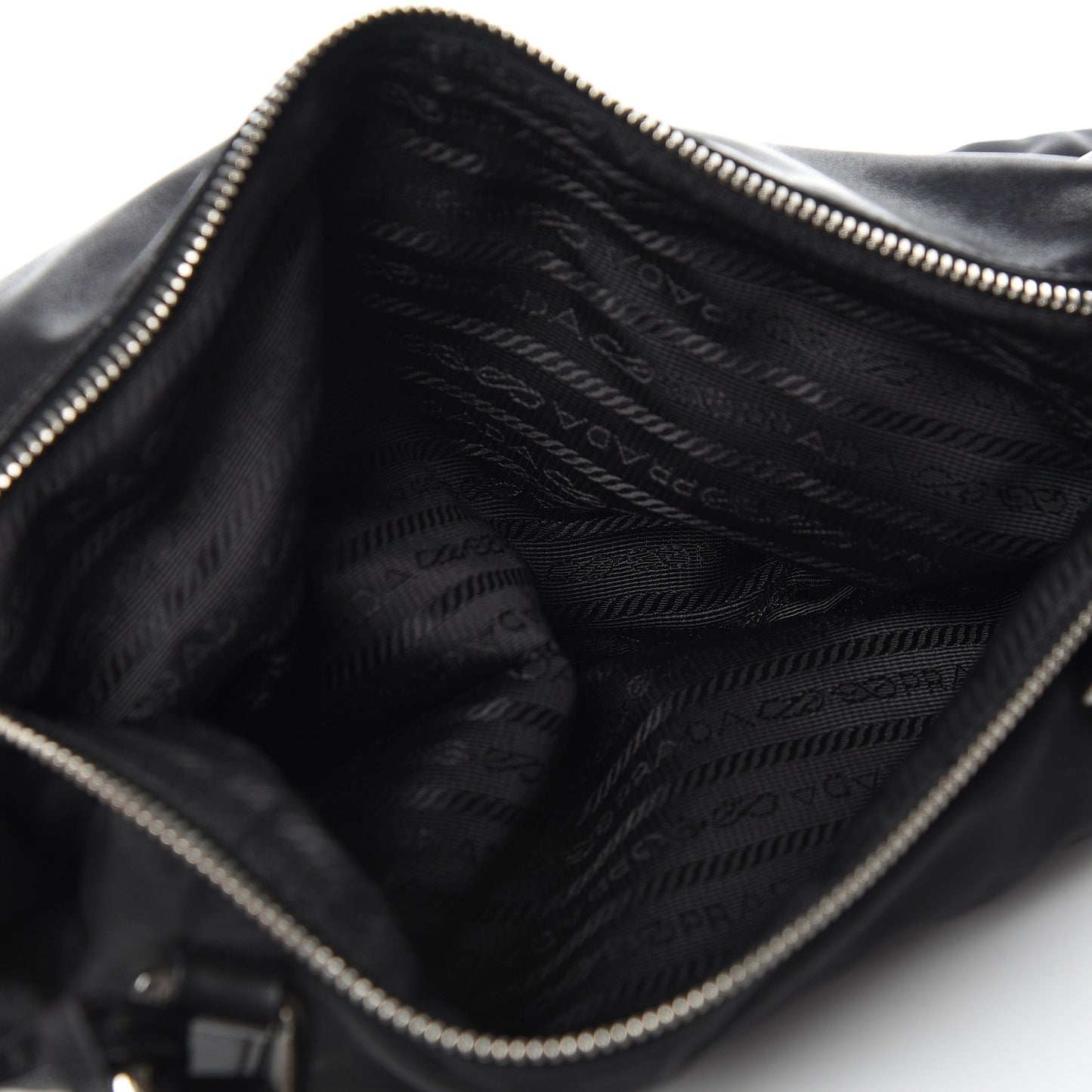 Soft Calfskin Tessuto Nylon Shoulder Bag Black