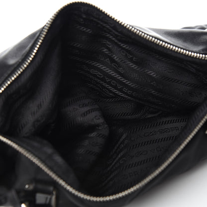 Prada Soft Calfskin Tessuto Nylon Shoulder Bag Black 4 of 13