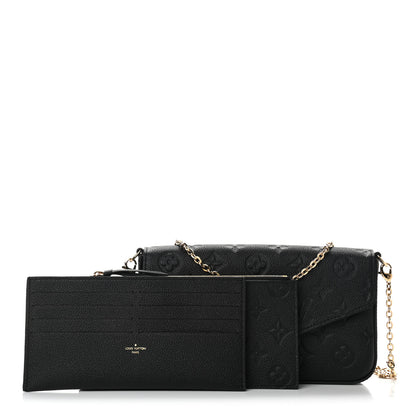 Louis Vuitton Empreinte Pochette Felicie Chain Wallet Black 1 of 9
