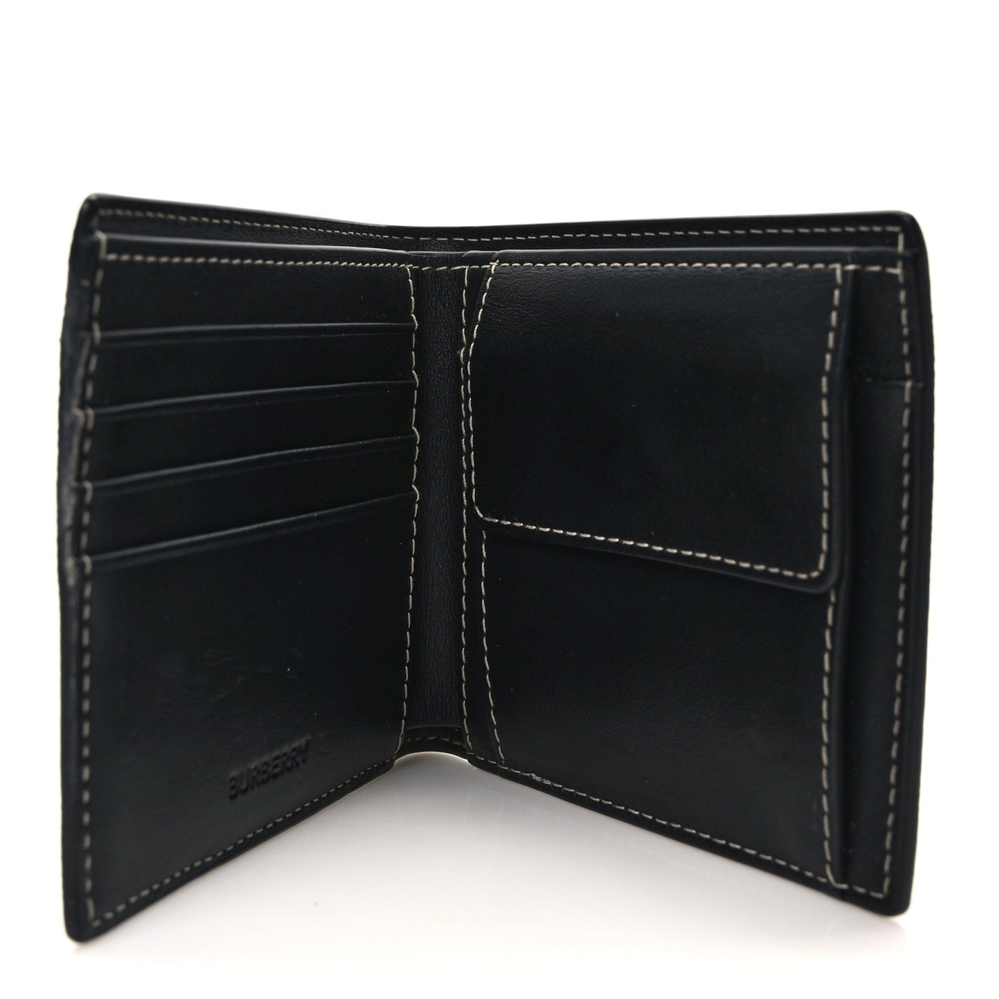 Charcoal Check Calfskin Bi-Fold Wallet Dark Birch Brown
