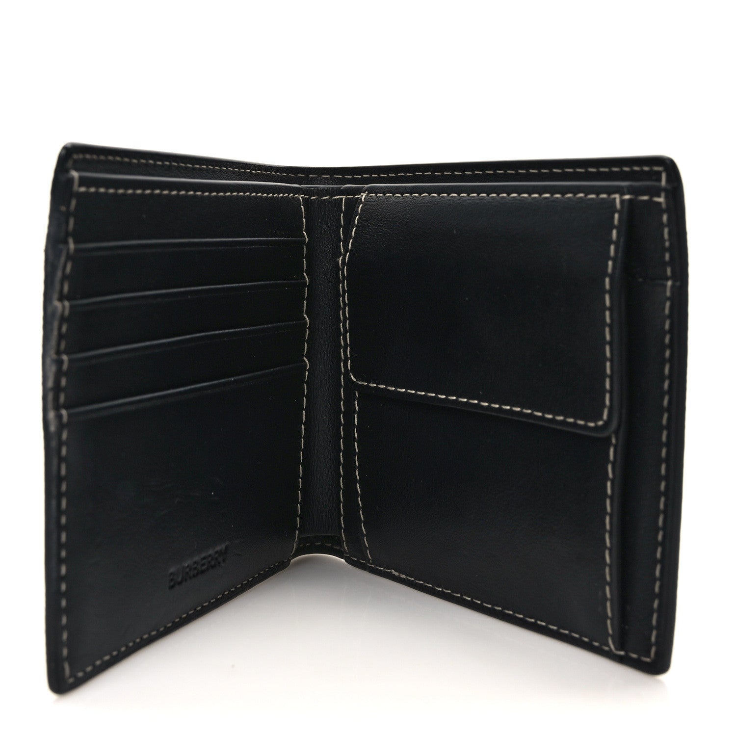 Burberry Charcoal Check Calfskin Bi-Fold Wallet Dark Birch Brown 5 of 8