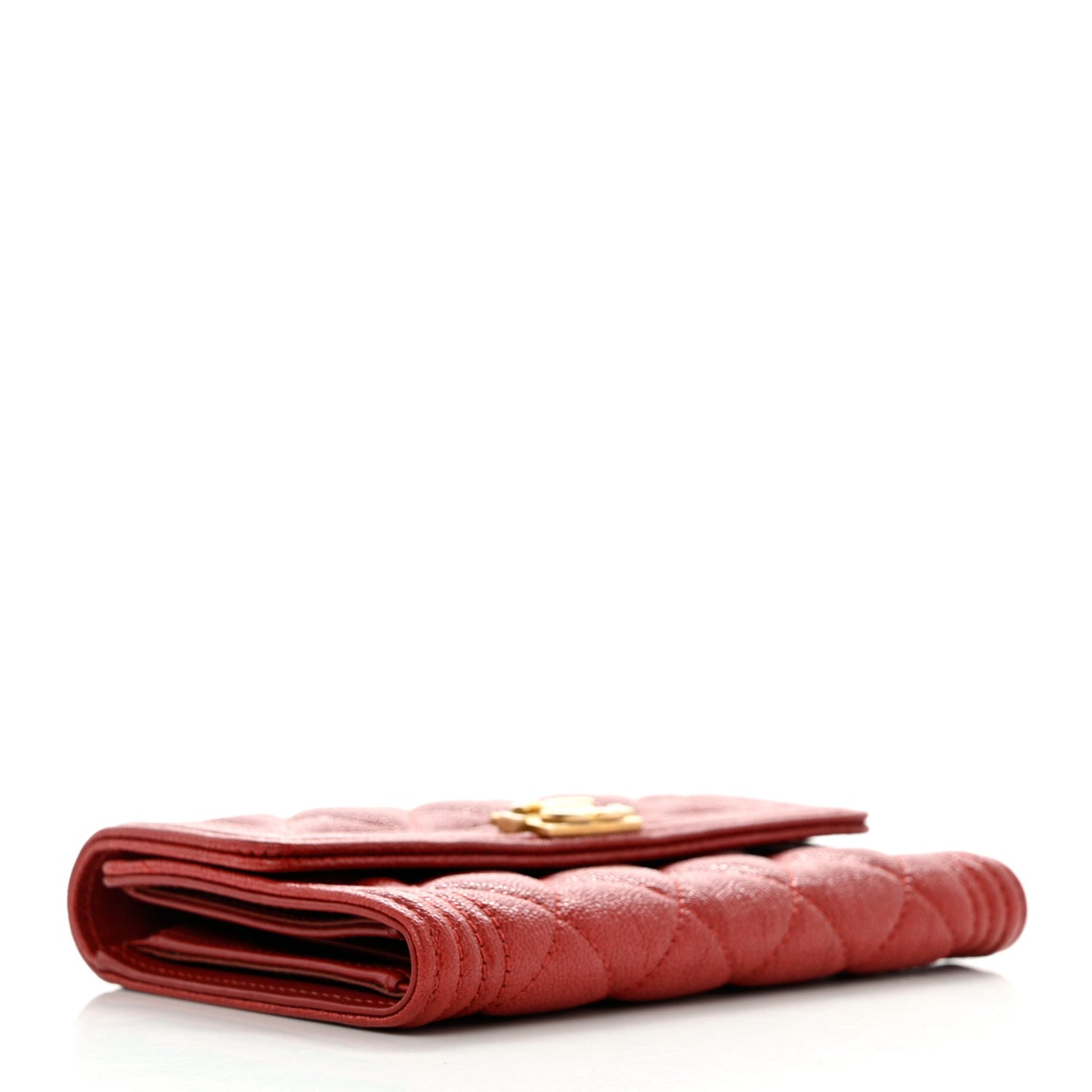 Caviar Quilted Medium Boy Flap Wallet Red