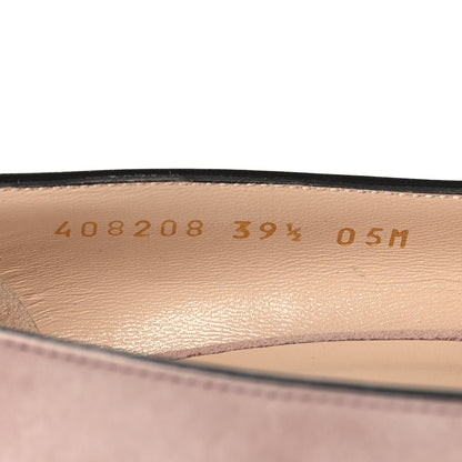 Gucci Kid Scamosciato GG Marmont Fringe 50mm Loafer Pumps 39.5 Crystal Pink 7 of 12