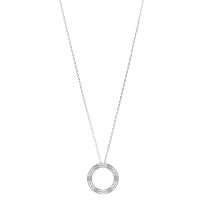 Cartier 18K White Gold Diamond LOVE Paved Necklace 1 of 5