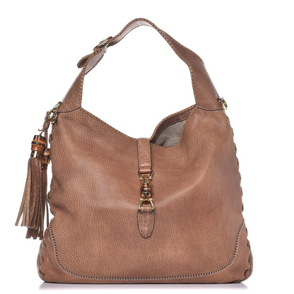 Gucci Pebbled Calfskin Large New Jackie Shoulder Bag Maple Brown 1 of 9