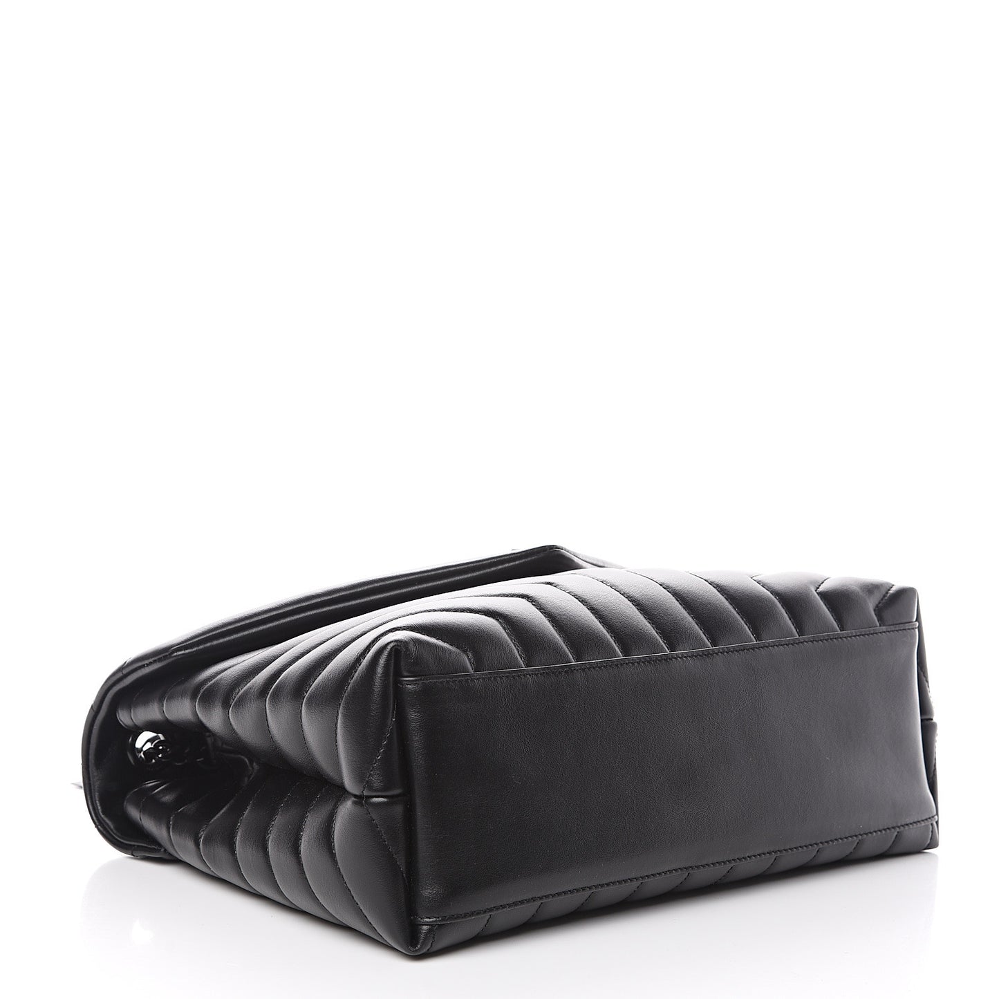 Calfskin Y Quilted Monogram Medium Loulou Chain Satchel Black