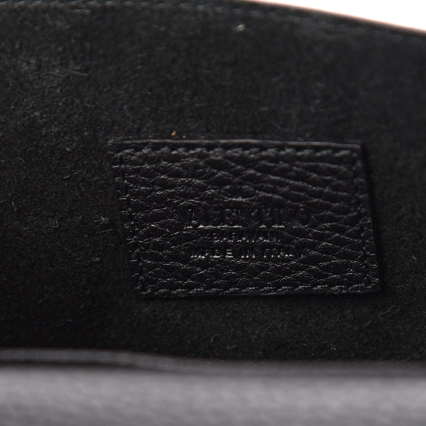 Pebbled Calfskin Rockstud Envelope Wallet on Chain Black