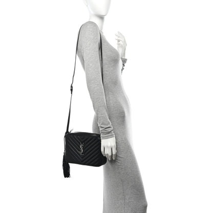 Saint Laurent Calfskin Matelasse Monogram Lou Camera Bag Black 2 of 11