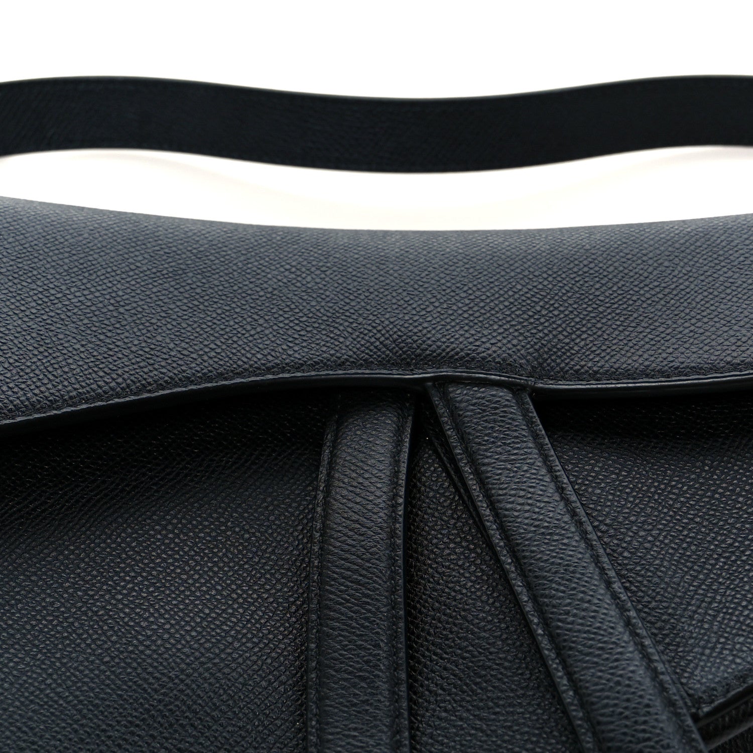 Christian Dior Grained Calfskin Saddle Bag Black 8 of 11