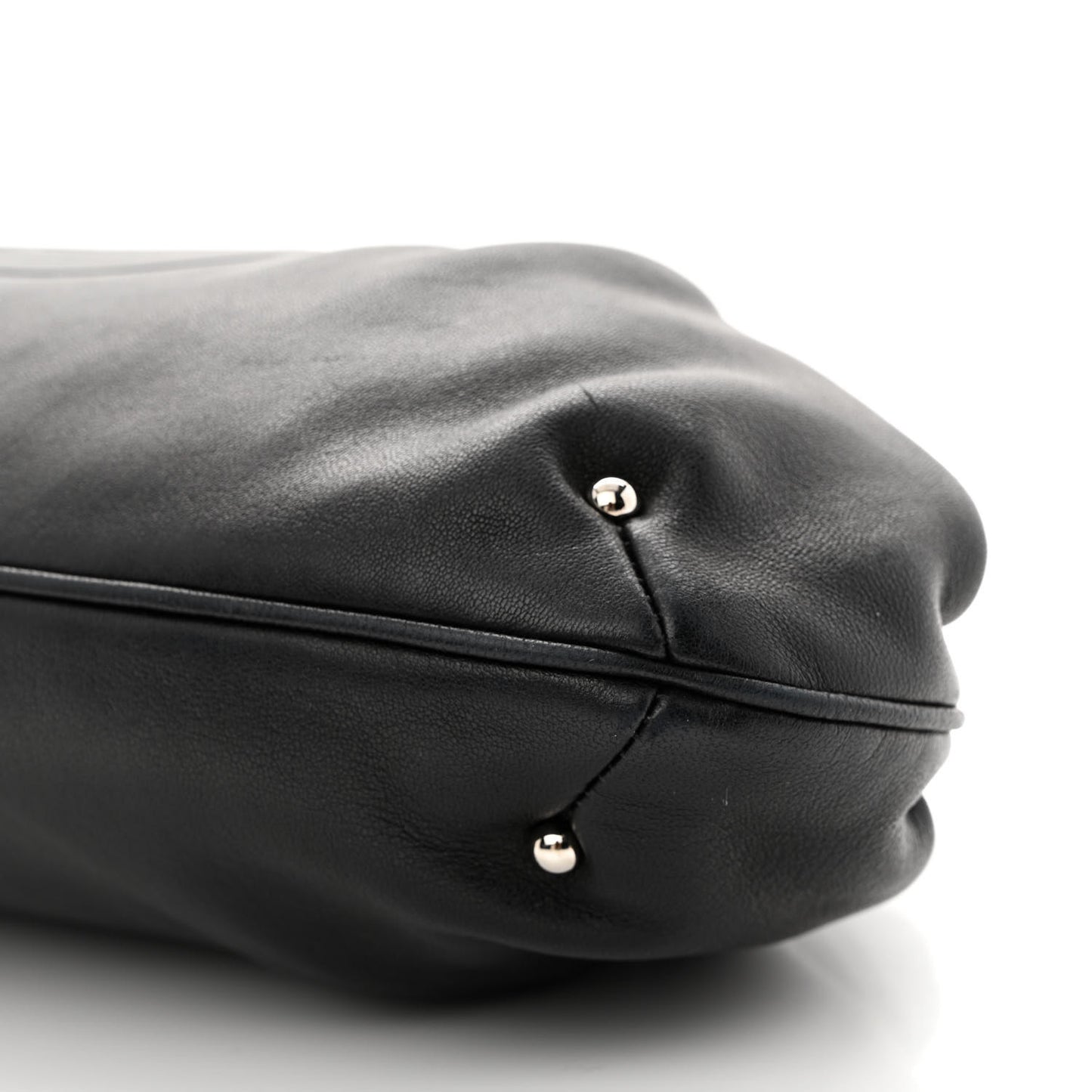 Lambskin Kiss Lock Frame Bag Black