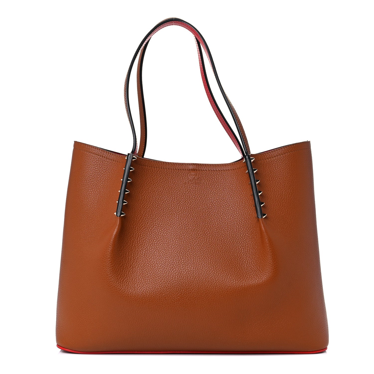 Christian Louboutin Calfskin Large Cabarock Spikes Tote Coconut 1 of 16