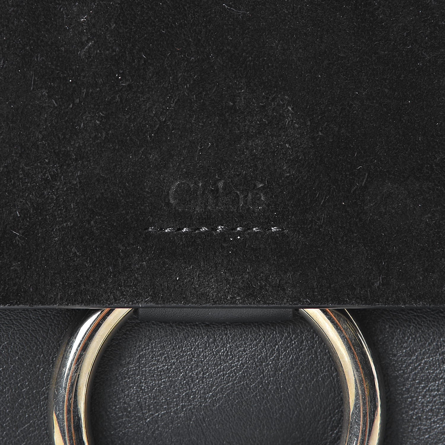 Chloe Suede Calfskin Small Faye Shoulder Bag Black 10 of 10