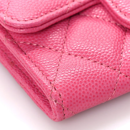 Chanel Caviar Quilted Flap Card Holder Wallet Pink 8 of 9
