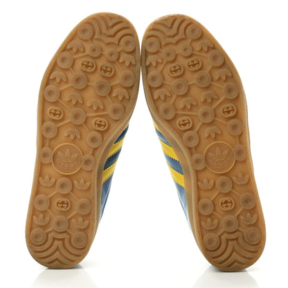 Gucci X ADIDAS Softy Velvet Suede Madeira Demetra Mens Gazelle Sneakers 9 Ice Blue Velvet Blue Smile Yellow 5 of 8