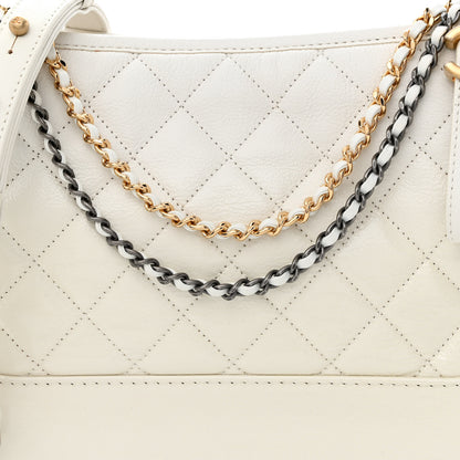 Chanel Patent Goatskin Quilted Medium Gabrielle Hobo White 8 of 11