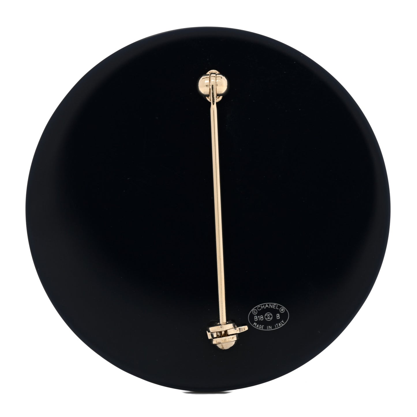 Resin Chain 5 Brooch Black